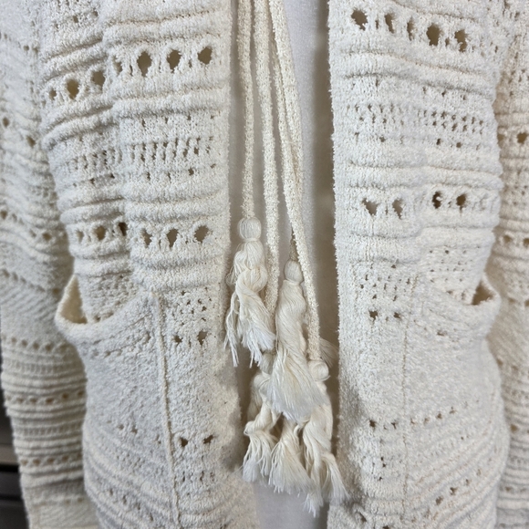 Zara Women's Cream Knit Tie front  Cardigan - Picture 10 of 10